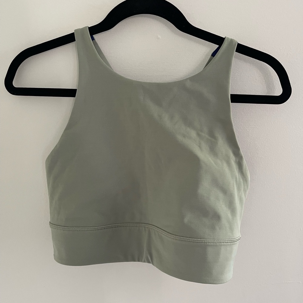 Green lululemon high neck energy sports bra